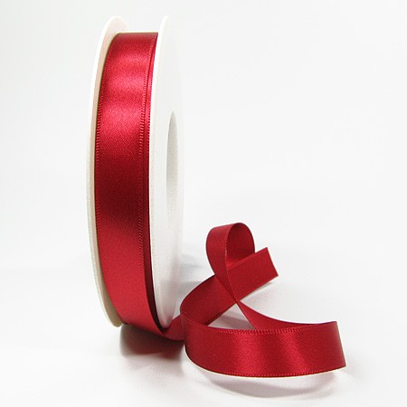 Satinband 15mm breit, 25m-Rolle: ROT (042)